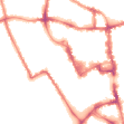 Night-time road noise heatmap for MK40 1BZ