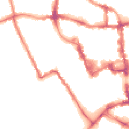 Night-time road noise heatmap for MK40 1DA