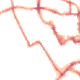 Night-time road noise heatmap for MK40 1DE