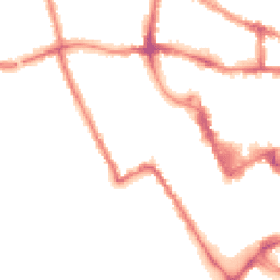 Night-time road noise heatmap for MK40 1DG