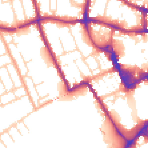 Daytime road noise heatmap for MK40 1DH