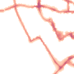 Night-time road noise heatmap for MK40 1DN