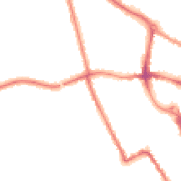 Night-time road noise heatmap for MK40 1DU
