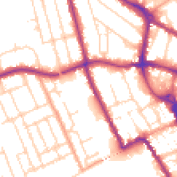 Daytime road noise heatmap for MK40 1DZ