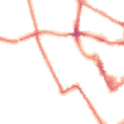 Night-time road noise heatmap for MK40 1EG