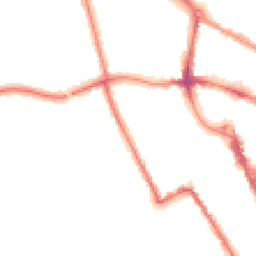 Night-time road noise heatmap for MK40 1EJ