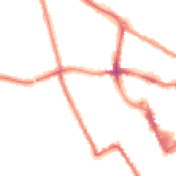 Night-time road noise heatmap for MK40 1FB