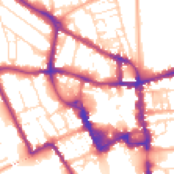 Daytime road noise heatmap for MK40 1HB