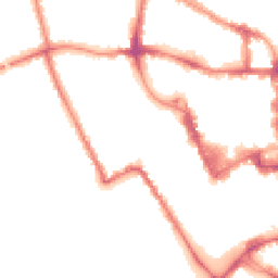 Night-time road noise heatmap for MK40 1JA