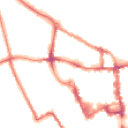 Night-time road noise heatmap for MK40 1JE