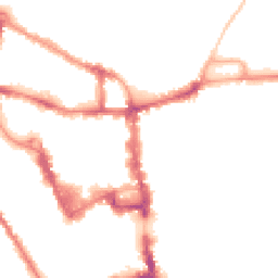 Night-time road noise heatmap for MK40 1NE