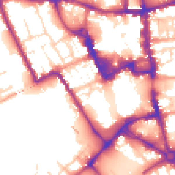 Daytime road noise heatmap for MK40 1TU