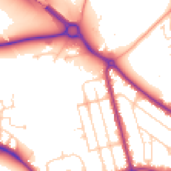 Daytime road noise heatmap for MK40 2BD