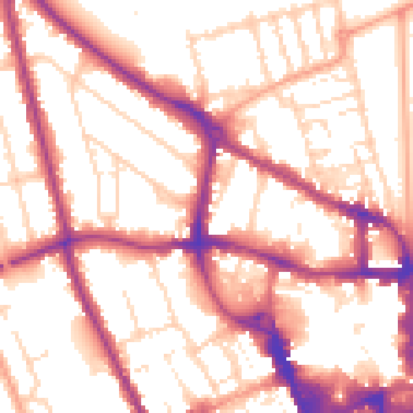 Daytime road noise heatmap for MK40 2SF