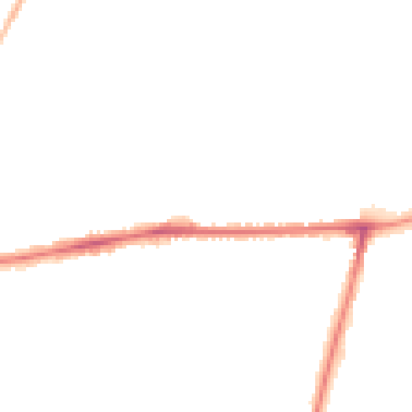 Night-time road noise heatmap for MK40 3EJ