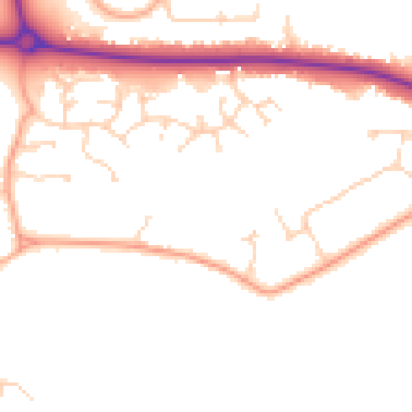 Daytime road noise heatmap for MK40 4AD