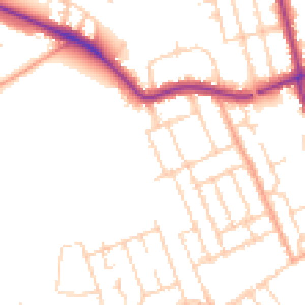Daytime road noise heatmap for MK40 4DQ