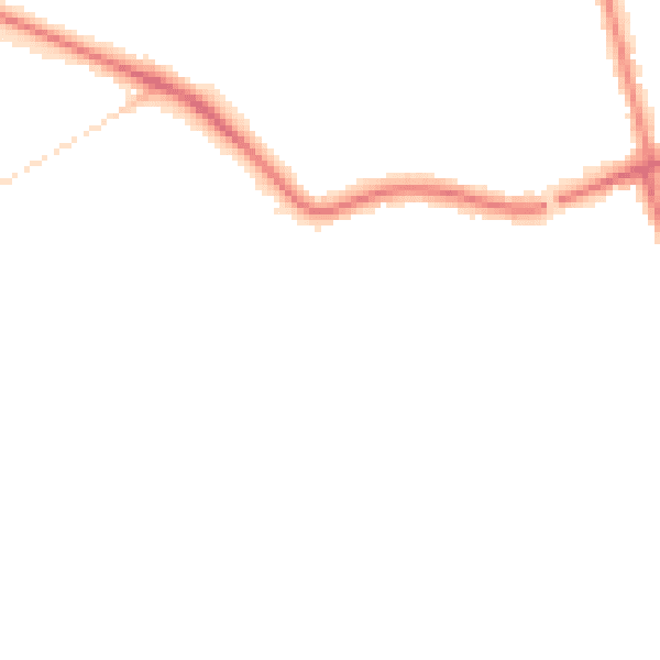 Night-time road noise heatmap for MK40 4DQ