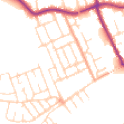 Daytime road noise heatmap for MK40 4EJ