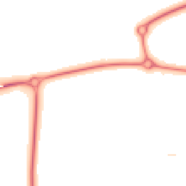 Night-time road noise heatmap for MK40 4XF