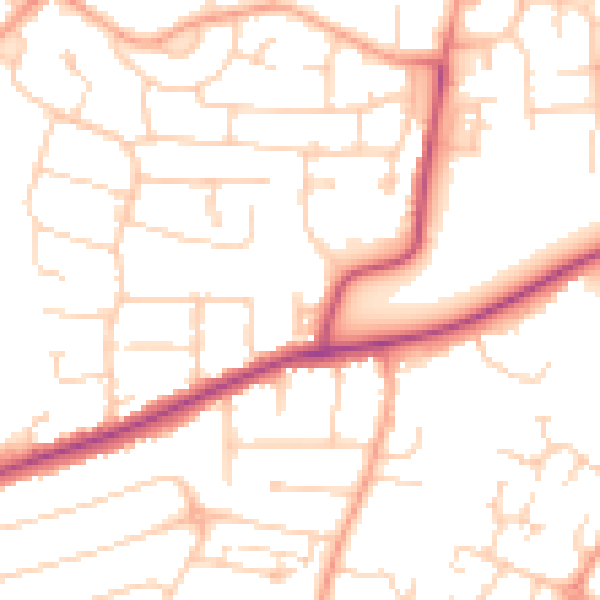 Daytime road noise heatmap for MK41 0AB