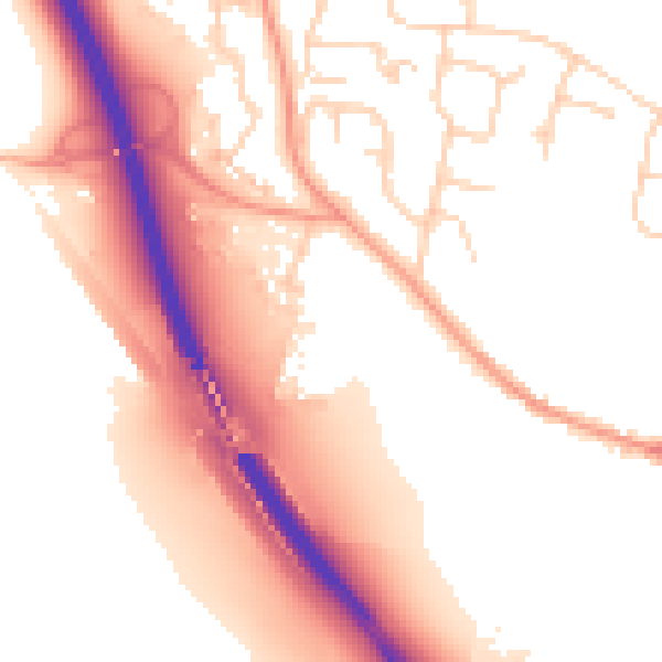 Daytime road noise heatmap for MK41 6AL