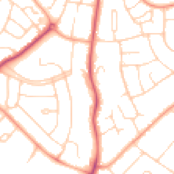 Daytime road noise heatmap for MK41 8DP