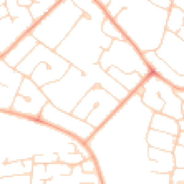 Daytime road noise heatmap for MK41 9ER