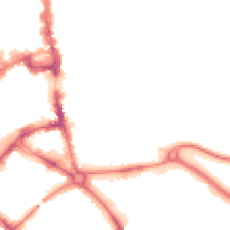 Night-time road noise heatmap for MK42 0BU