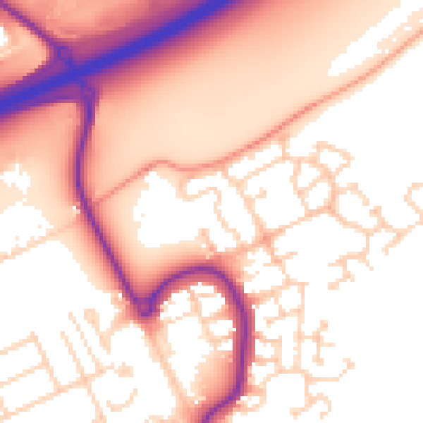 Daytime road noise heatmap for MK42 0GN