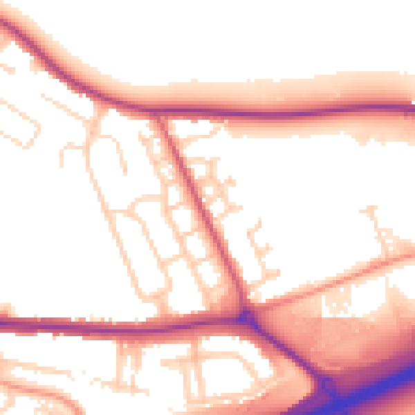 Daytime road noise heatmap for MK42 0HG