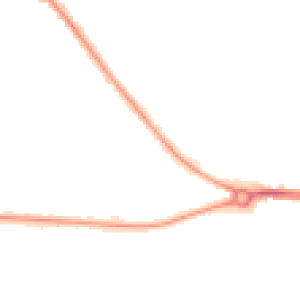 Night-time road noise heatmap for MK42 0YG
