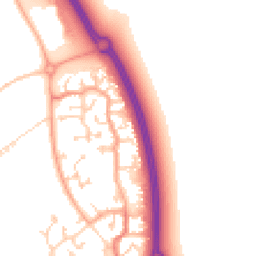 Daytime road noise heatmap for MK42 6AJ