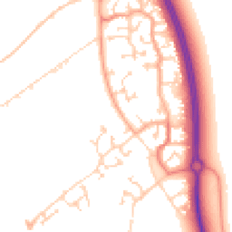 Daytime road noise heatmap for MK42 6DT