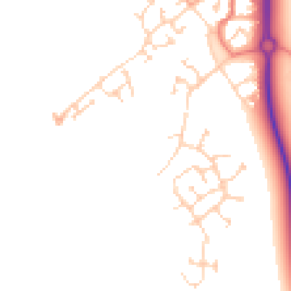 Daytime road noise heatmap for MK42 6FQ