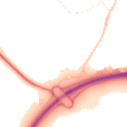 Night-time road noise heatmap for MK42 7GZ