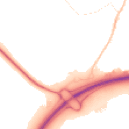 Night-time road noise heatmap for MK42 7JZ