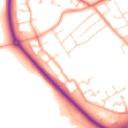 Daytime road noise heatmap for MK42 7NE