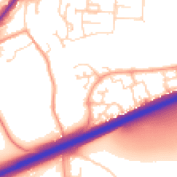 Daytime road noise heatmap for MK42 9FD