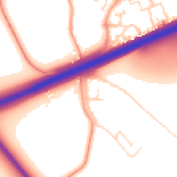 Daytime road noise heatmap for MK42 9YN