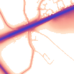 Daytime road noise heatmap for MK42 9YP