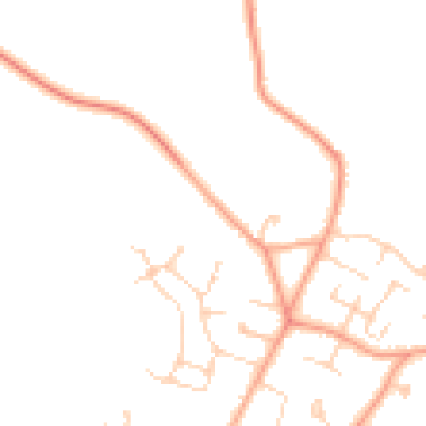 Daytime road noise heatmap for MK43 0AA