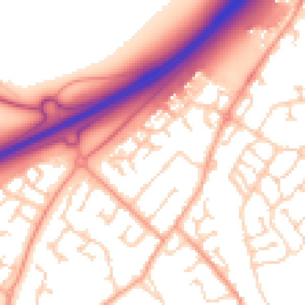 Daytime road noise heatmap for MK43 0AG