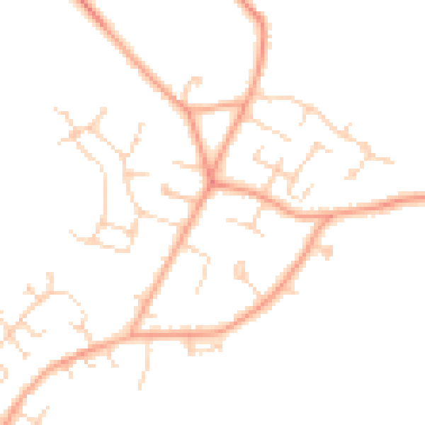 Daytime road noise heatmap for MK43 0BF