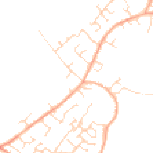 Daytime road noise heatmap for MK43 0BU