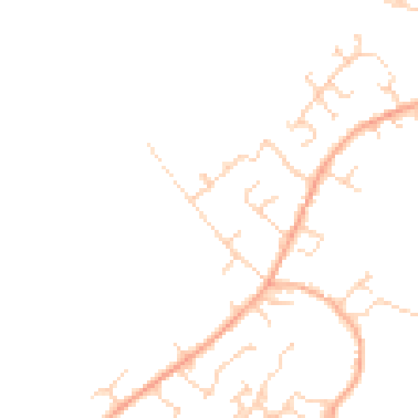 Daytime road noise heatmap for MK43 0DA