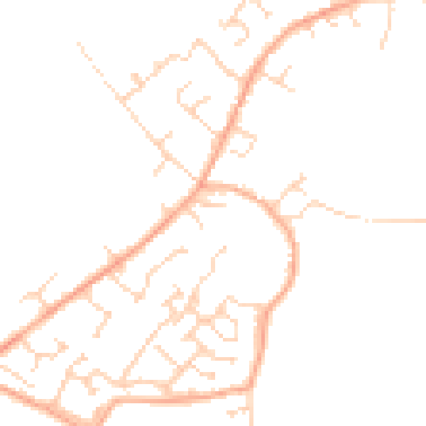 Daytime road noise heatmap for MK43 0DE