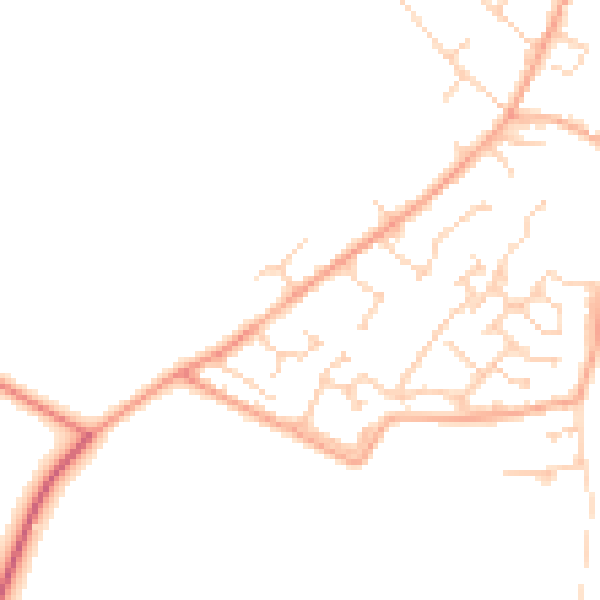 Daytime road noise heatmap for MK43 0DF