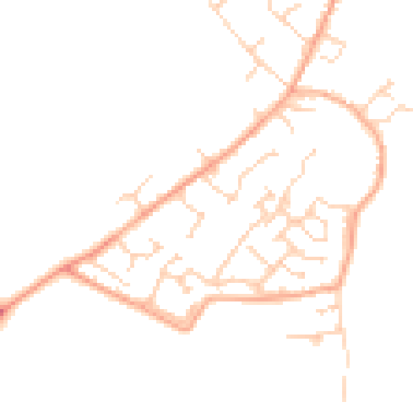 Daytime road noise heatmap for MK43 0DH