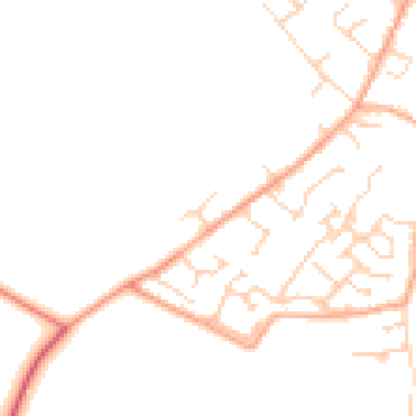 Daytime road noise heatmap for MK43 0DJ